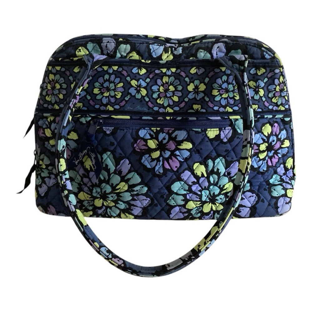 Vera Bradley Navy Floral Quilted Shoulder Bag